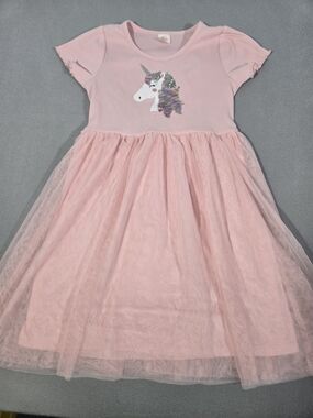 Girls' Pink Unicorn Tulle Dress